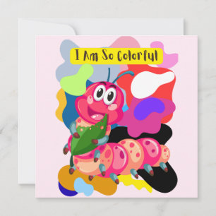 Invitation Je suis une chenille si colorée