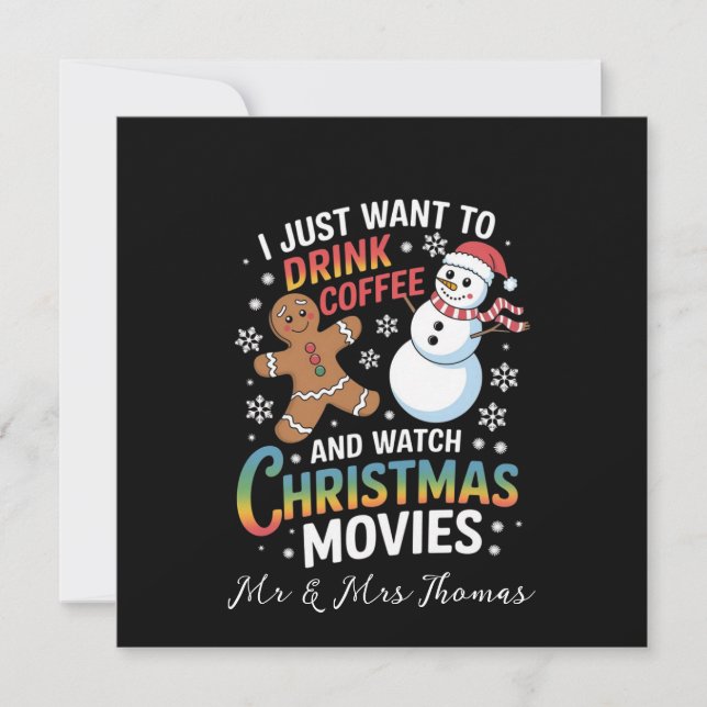 Invitation Je veux juste boire du café regarder des films de  (Devant)