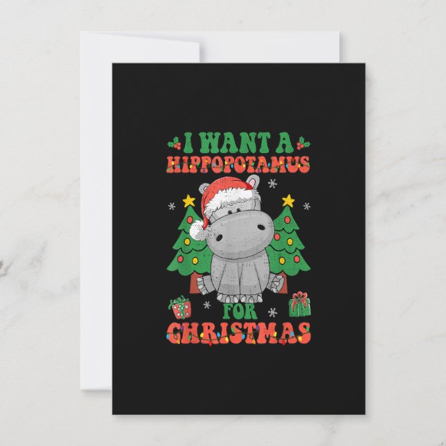 Invitation Je Veux Un Hippopotame Pour Les Lumières De Noël P (Devant)