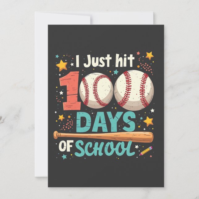 Invitation Je viens de frapper 100 jours de l'école 100 jours (Devant)