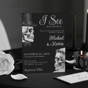 Invitation Je vois des gens mariés crânes gothiques mariage n