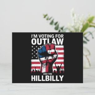 Invitation Je Vote Pour l'Outlaw Et le Hillbilly 2024 U