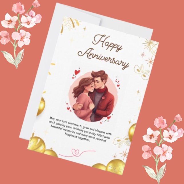 Invitation Je vous souhaite une journée avec beau Anniversair (Wedding Anniversary Cards)