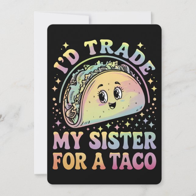 Invitation J'échangerais ma soeur contre un Taco Cinco De May (Devant)