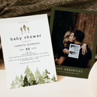 JENNA Rustic Watercolor Pine Tree Baby shower