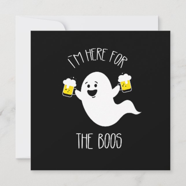 Invitation J'entends pour l'Halloween Adulte Amusante Boos (Devant)