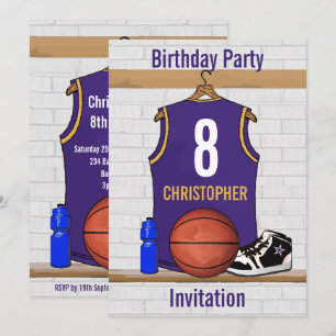 Invitation Jersey de basket-ball personnalisé en violet et en