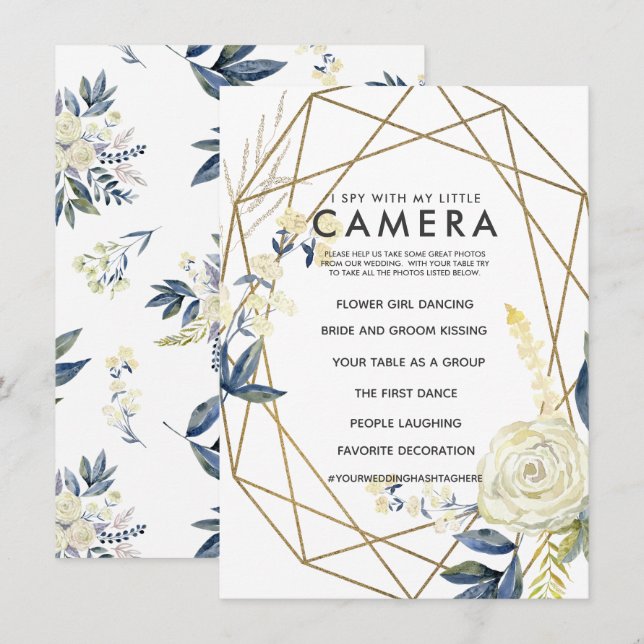 Invitation J'Espère Avec Mon Petit Mariage De Caméra Jeu (Devant / Derrière)