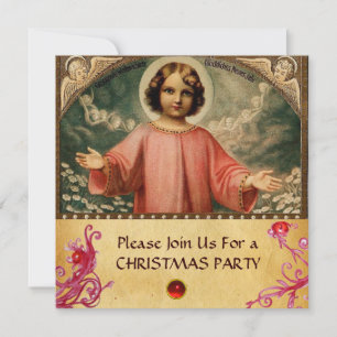Invitation JÉSUS ENFANT AVEC ANGELS, Parchemin