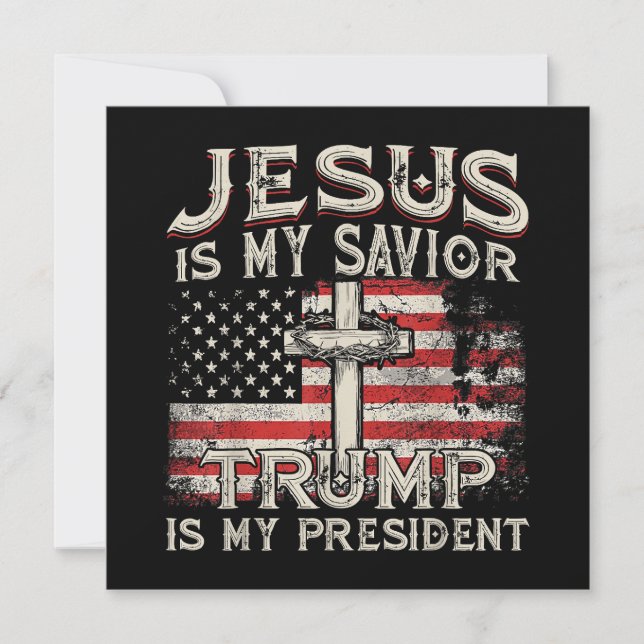Invitation Jésus Est Mon Sauveur Trump Est Mon Président Amér (Devant)