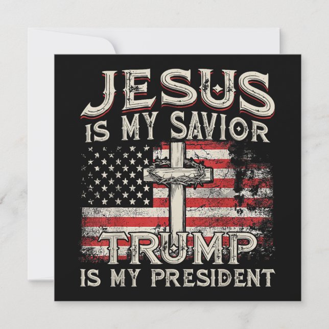 Invitation Jésus Est Mon Sauveur Trump Est Mon Président Amér (Devant)