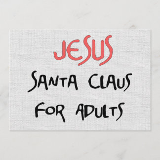 Invitation Jésus est Père Noël pour des adultes