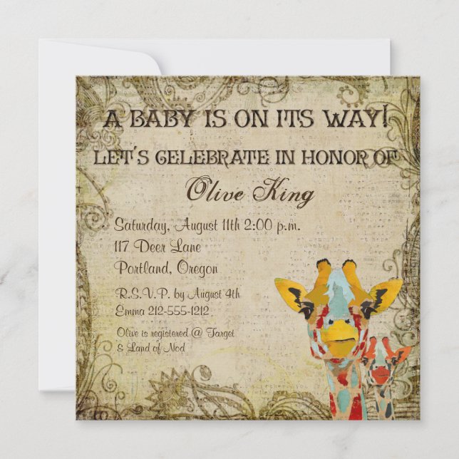 Invitation Jeter un coup d'oeil l'invitation minable de baby (Devant)