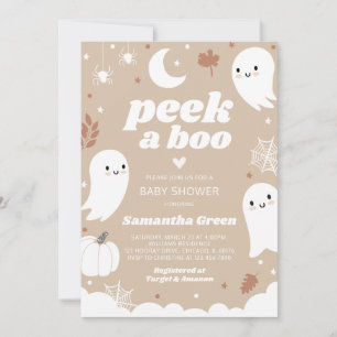 Invitation Jeter un oeil à un Baby shower d'Halloween Boo