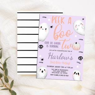 Invitation Jetez un oeil à un Boo Ghost Pastel Purple Hallowe