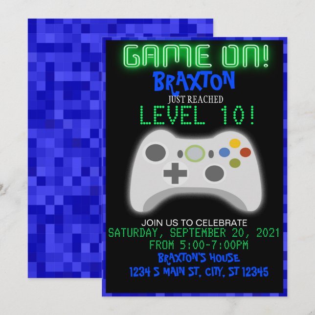 Invitation Jeu Anniversaire (Devant / Derrière)