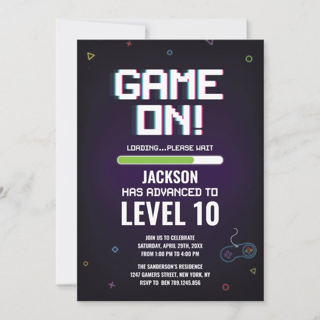 Invitation Jeu au niveau supérieur (Devant)