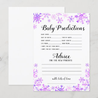 Invitation Jeu Baby shower - Prédictions et conseils