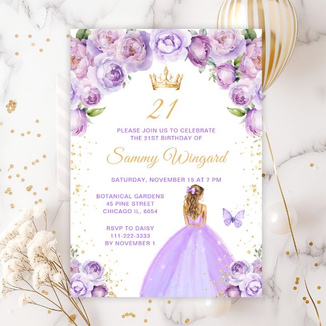 Invitation Jeu d'Anniversaire Princess Blonde (Créateur téléchargé)