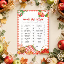 Jeu de Baby Shower Automnal « Pomme de Nos Yeux »