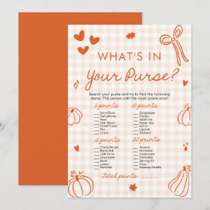 Invitation Jeu de baby shower : Citrouille d'automne, qu'y a-