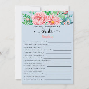Invitation Jeu de Baby Shower : Connaissez-vous bien la marié