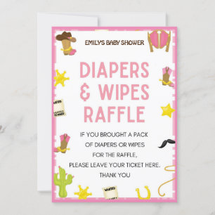 Invitation Jeu de Baby shower Cowgirl - Nom modifiable, taill