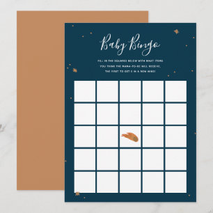 Invitation Jeu de Baby shower de Bingo des étoiles d'or peint