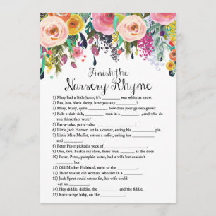 Invitation Jeu de Baby shower de jardin avec réponse en 5 x 7