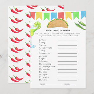 Invitation Jeu de Baby Shower de Taco de Fiesta Mexicaine pou