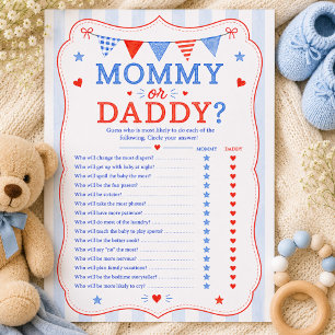 Invitation Jeu de Baby Shower « Maman ou Papa »