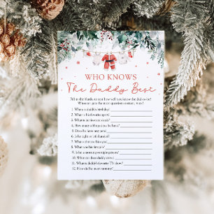 Invitation Jeu de Baby Shower 'Noël, Qui Connaît le mieux Pap