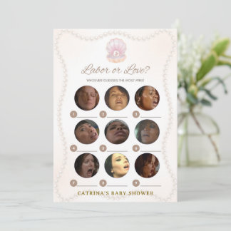 Invitation Jeu de Baby Shower Perle - Nom éditable, 5x7