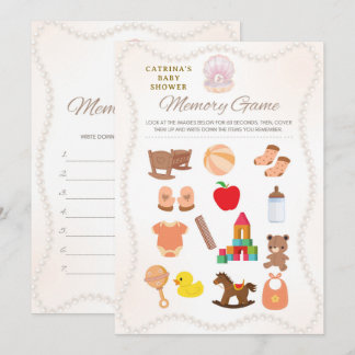 Invitation Jeu de Baby Shower Perle - Nom éditable, 5x7
