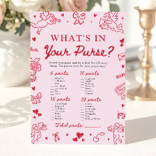 Invitation Jeu de baby shower : Qu'y a-t-il dans votre sac po