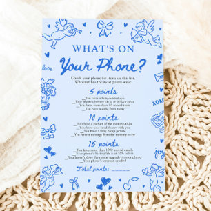 Invitation Jeu de Baby Shower « Qu'y a-t-il sur votre télépho