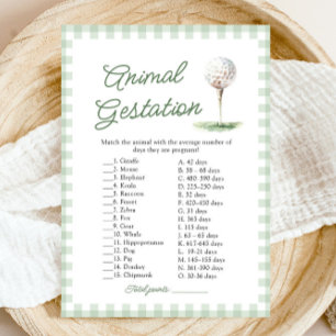 Invitation Jeu de Baby Shower sur la Gestation des Animaux de