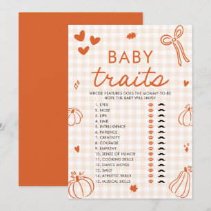 Invitation Jeu de baby shower sur les traits de bébé « Un pet