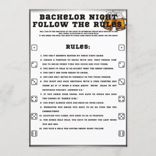 Invitation Jeu de Bachelor Party, Suivez les règles,