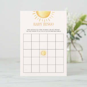 Invitation Jeu de Bingo Baby Shower Sunshine