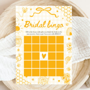 Invitation Jeu de bingo de mariage abeille à main levée pour