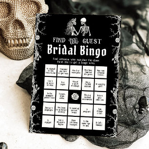 Invitation Jeu de bingo de mariage gothique Halloween pour tr