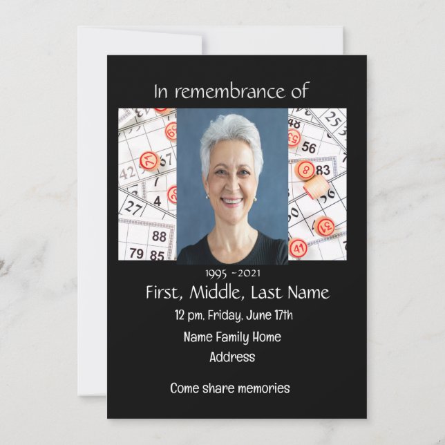 Invitation Jeu de bingo d'invitation à la célébration de la v (Dos)