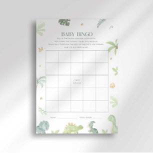 Invitation Jeu de Bingo pour Baby Shower Bébé Dino