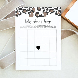 Invitation Jeu de bingo pour baby shower sur le thème safari