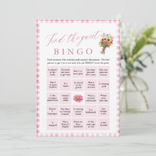 Invitation Jeu de Bingo pour la Recherche de l'Invité Rose po