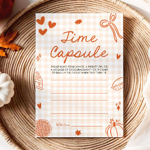 Invitation Jeu de capsule temporelle pour baby shower automna