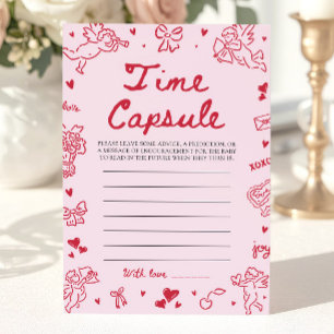 Invitation Jeu de capsule temporelle pour Baby Shower dessiné