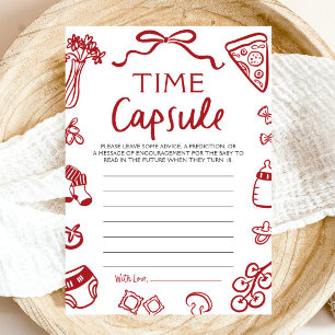 Invitation Jeu de capsule temporelle pour baby shower italien