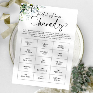 Invitation Jeu de charades de mariage calligraphie chic